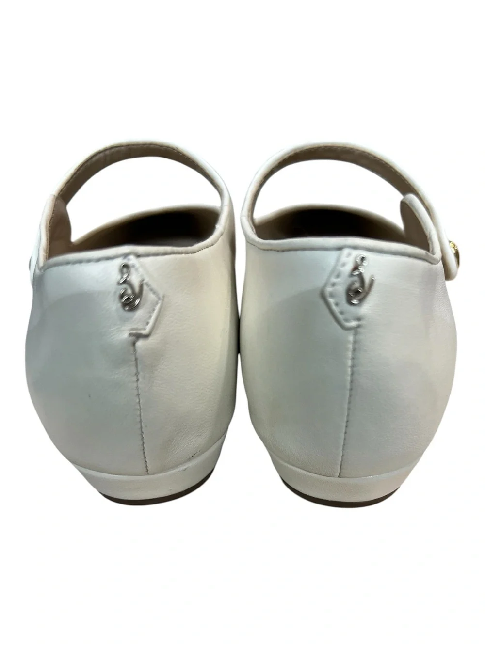 Sam Edelman Womens Jene Leather Pointed Toe Mary Janes Size 10 Ivory White